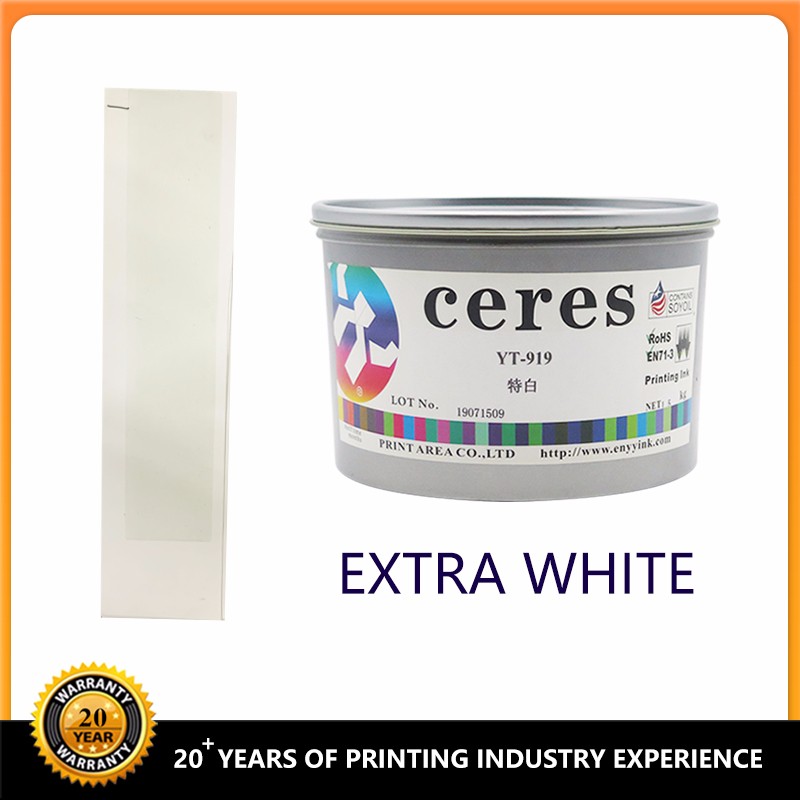 Tinta Ceres YT-919 à base de solvente especial branca para impressão offset para papel