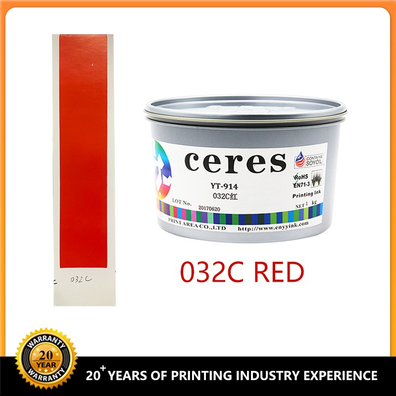 Ceres Ink YT-914 Pantone Color Warm Red Offset Printing Ink