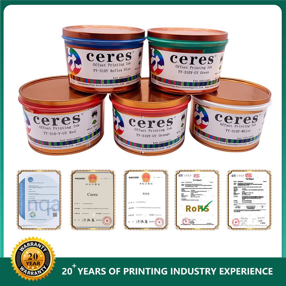 Ceres YY-310 UV Dry CMYK Offset Printing Ink