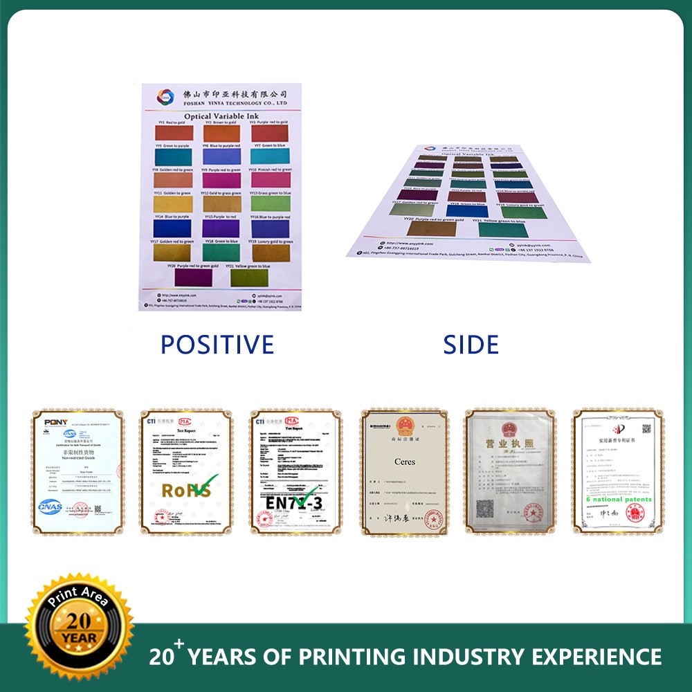 Ceres Screen Printing Color Change And Optical Variable Ink For Security Paper
