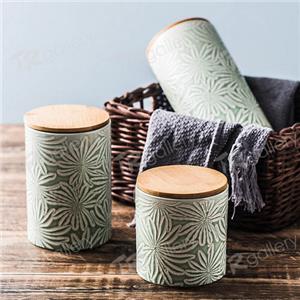 Pad Printed Stoneware Canister