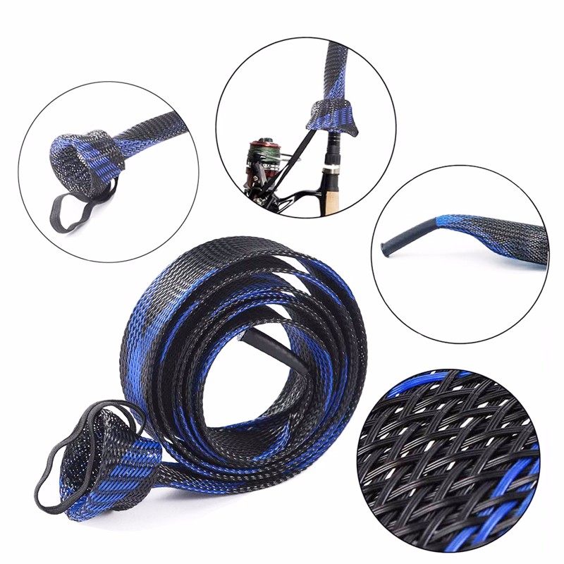 Junkin 24pcs Fishing Tool Accessories, 12 Pcs Fishing Rod Sleeve and 12 Rod  Strap, 66.93 Inch Braided Mesh Rod Socks Fishing Pole Covers with Rod Ties  Straps for Fly Spinning Rod Casting Sea Rod