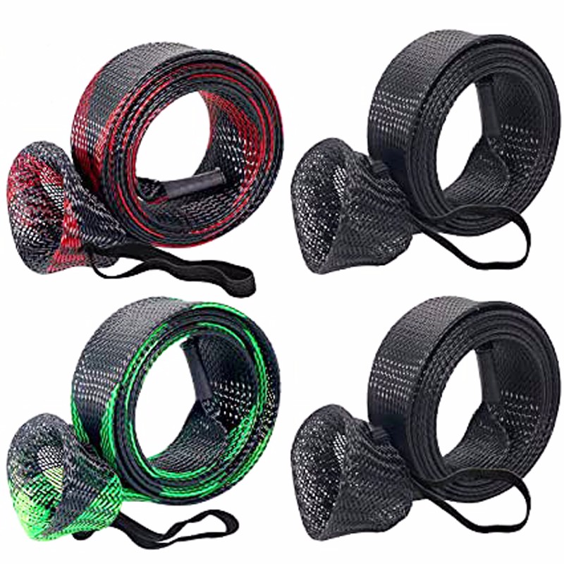 8 Pack Fishing Rod Sleeves and Reel Bags Casting Rod Socks Spinning Reel  Cover Protective Fishing Reel Case Braided Mesh Rod Protector Reel Pouch  for