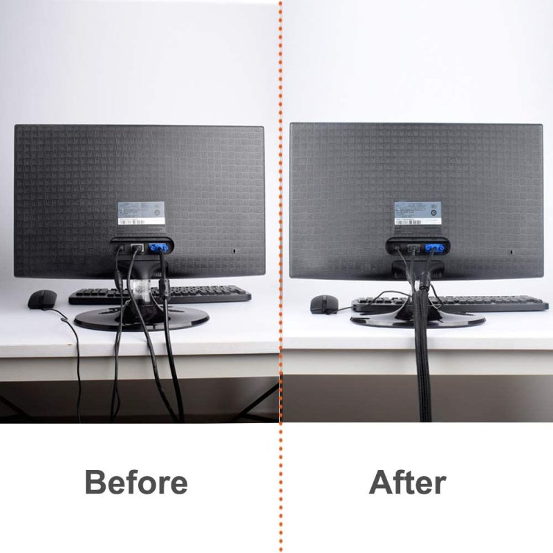 Kleines Paket Split Geflochtener Kabelschutz Management-Sleeving für TV-Computer Heimkino-Büro