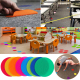 Marcadores de ponto de círculo multicolorido com números para atividade de grupo em sala de aula de professores