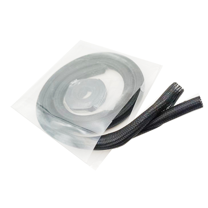 Kabelführungssystem 16 mm geteilte, geflochtene Kabelummantelung mit 1 Klettband