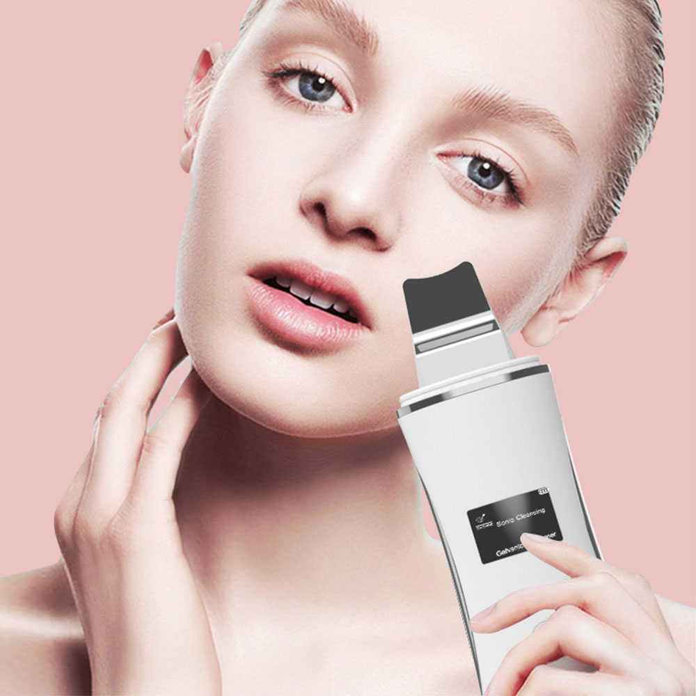 Ultraschall Akku-Strom Schönheit Gesicht Spachtel Lift Hautpflege Reinigung Peeling & Peeler EMS Gesichtswäscher Ultraschall