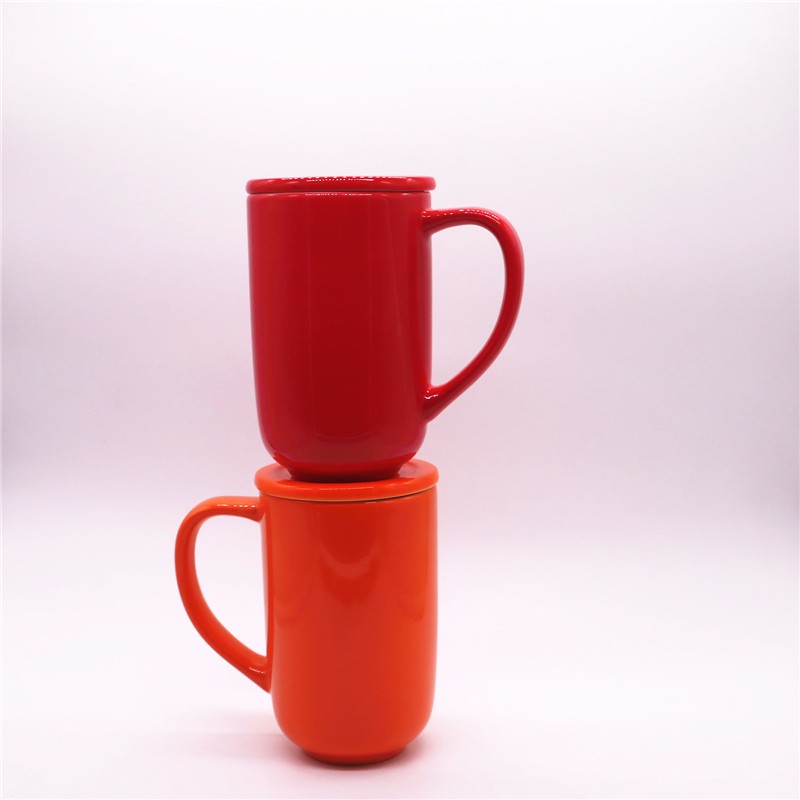 Ceramic Coffee Mug With Lid And Handle