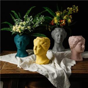 nortic ceramic head shape flower vase