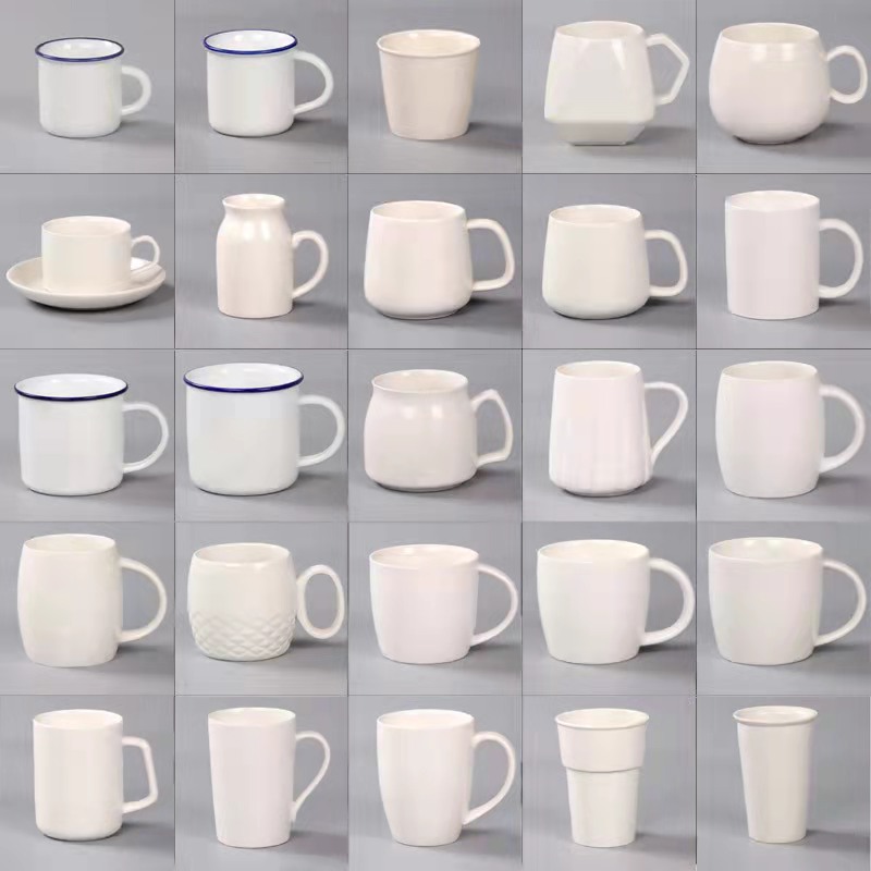 white ceramic coffee mugs