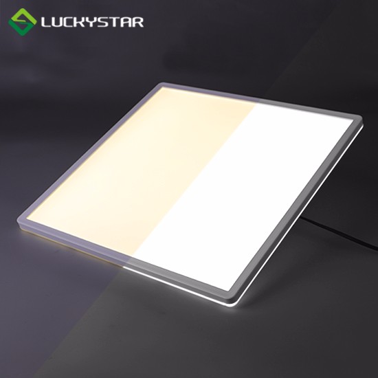 Lâmpada de teto LED CCT 22 W quadrada 420 mm 16,5 polegadas design fino