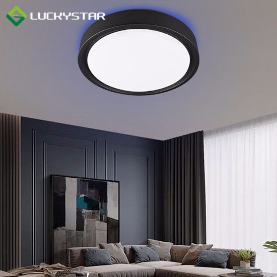 420MM CCT LED Ceiling Light With Sensor And Rgb Back Light Black