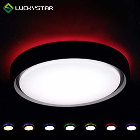 Plafoniera LED CCT de 360 ​​mm cu senzor și lumină din spate RGB neagră