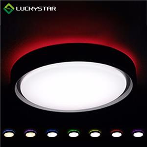 Plafoniera LED CCT de 360 ​​mm cu senzor și lumină din spate RGB neagră