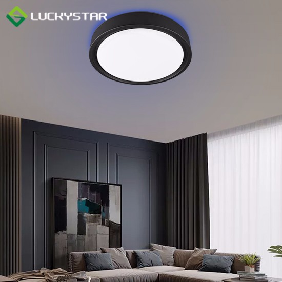 360MM CCT LED Ceiling Light With Sensor And Rgb Back Light Black
