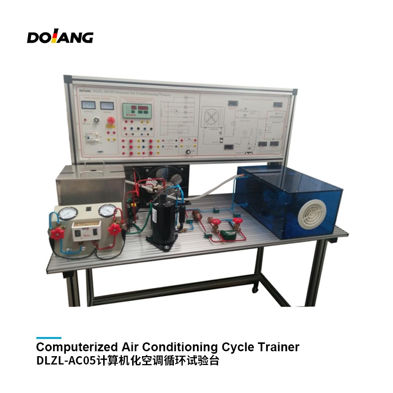 Treinamento em tecnologia de refrigerador DLZL-AC05 Instrutor de ciclo de ar condicionado computadorizado Workbech Education Equipment
