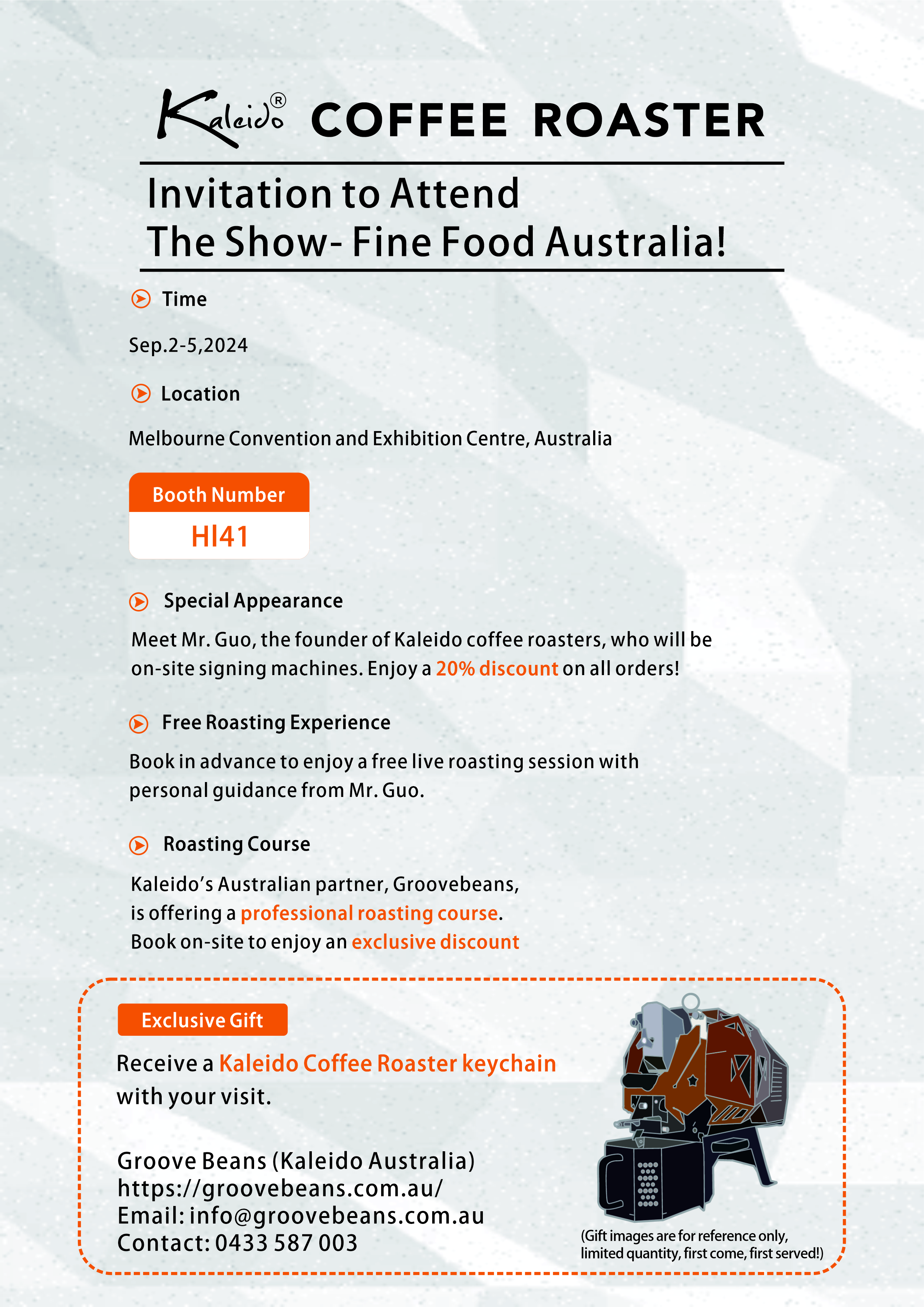 Welcome to Join us at Fine Food Australia, 2024