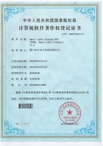 Certificato di registrazione del copyright del software per computer