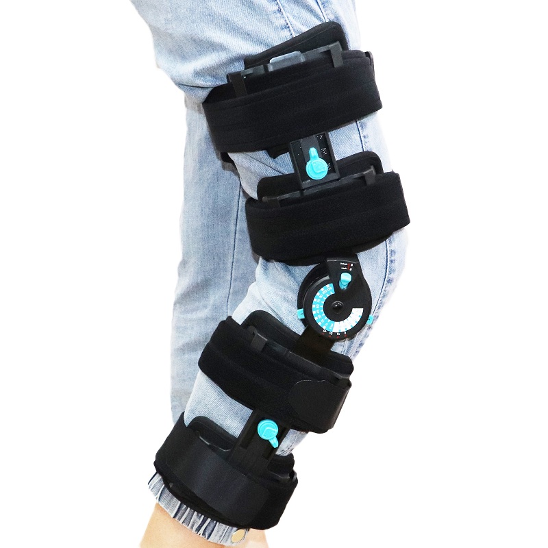 Novo suporte telescópico de travamento rápido para joelho com dobradiça