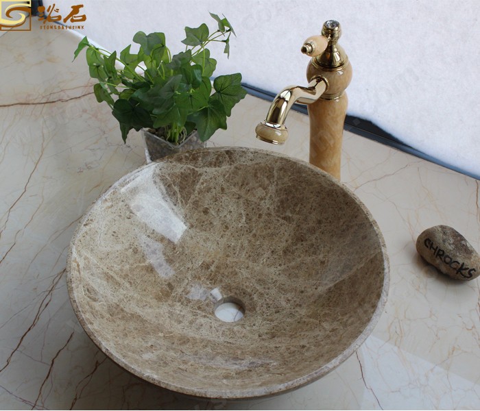 Китай Мраморная круглая раковина Golden Brwon, полная полировка, производитель