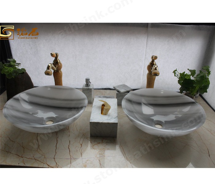 Китай Белая мраморная ванная комната Queen с круглой раковиной, производитель