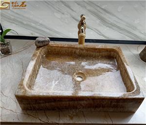 Lavabo de salle de bain Brown Dragon Onyx