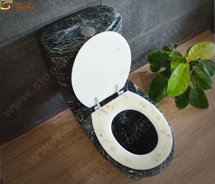 Big Flower Green Marble Toilet