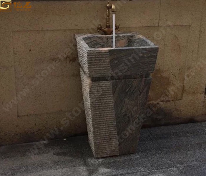 China Juparana Granite Pedestal Sink