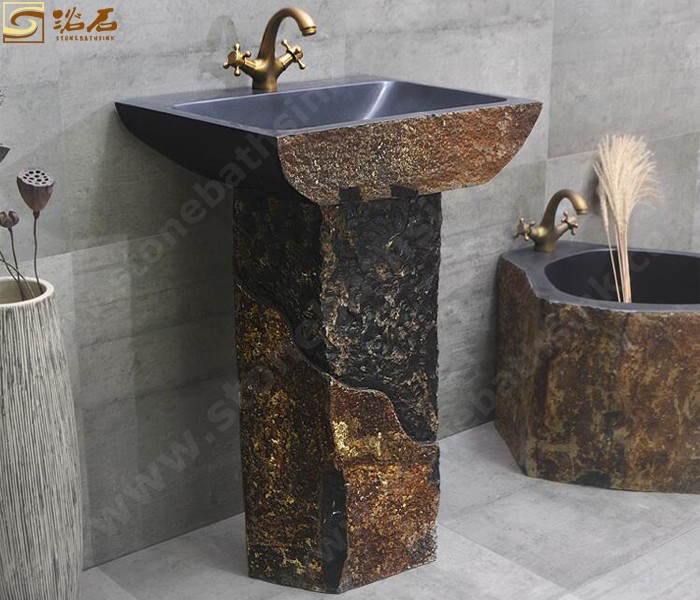 Black Basalt Pedestal Sink