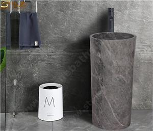 Fregadero de pedestal de mármol gris Hermes