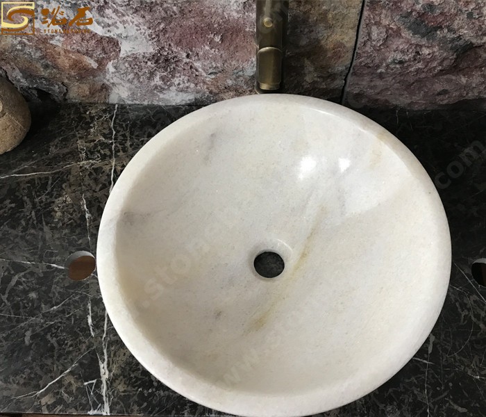 Китай Раковина для ванной комнаты из мрамора China Snow White, производитель