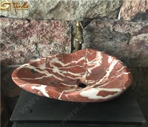 China Lavabo de baño de granito rojo