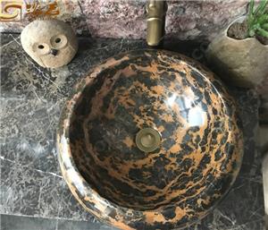 China Fregadero de mármol de flor de oro negro
