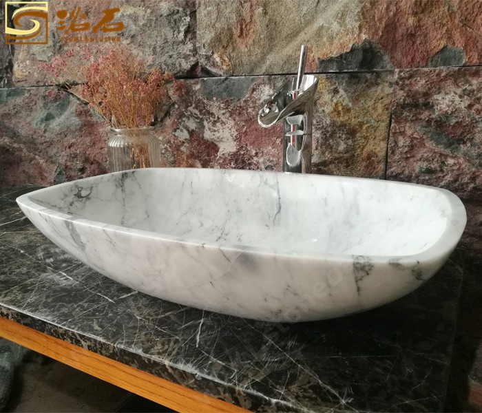 China Carrara White Marble Sink