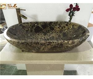 Lavabo ovalado de mármol Dark Emperador