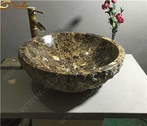 Lavabo de baño de mármol Dark Emperador