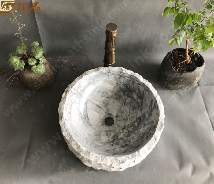 China Carrara White Marble Vessel Sink