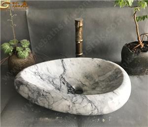 Fregadero de mármol blanco de China Carrara