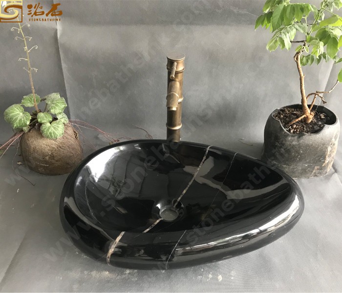 Black Marquina Marble Washbasin