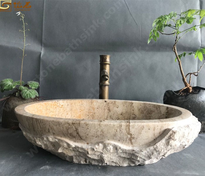 China Classic Beige Marble Sink