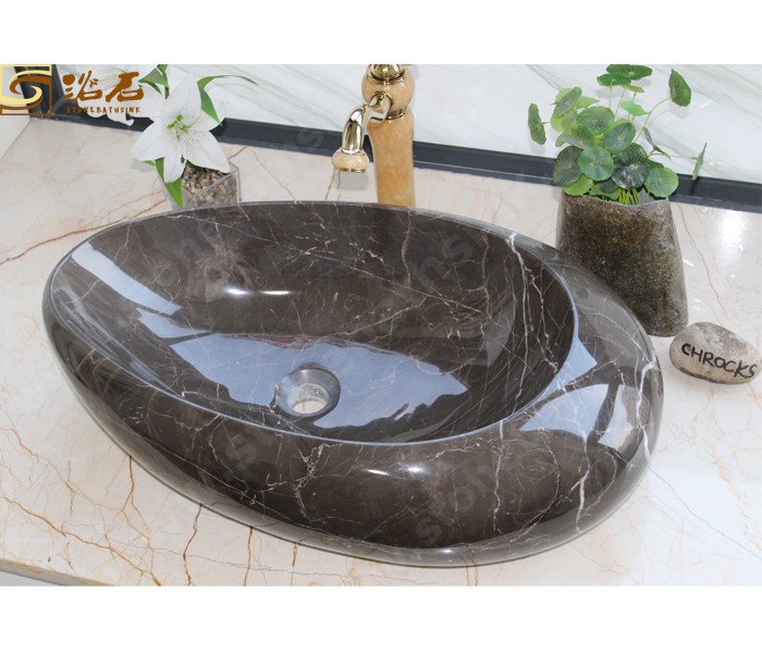 China Mousse Marble Bathroom Sink