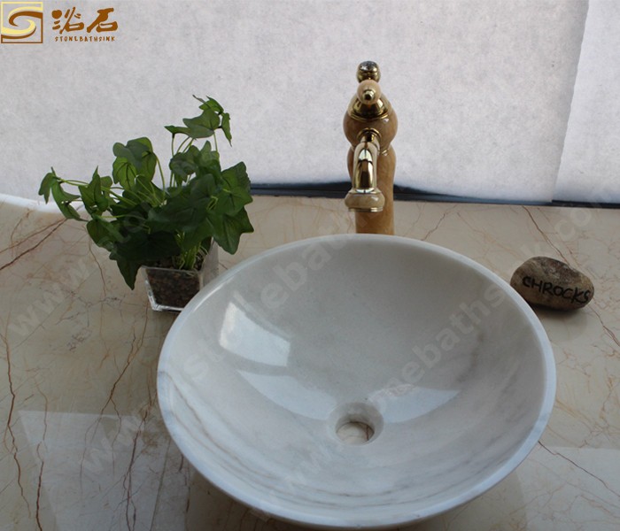 Guangxi White Marble Round Sink