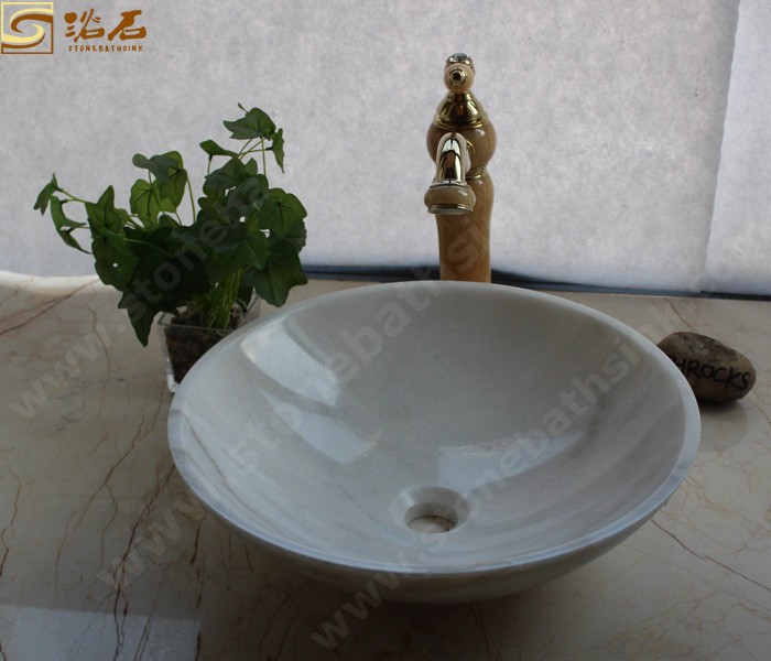 Guangxi White Marble Round Sink