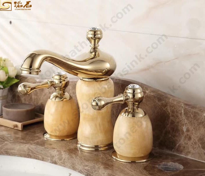 Set di rubinetti per acqua in onice miele