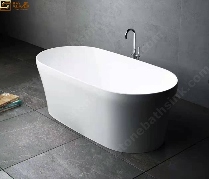 White Artificial Stone Free Standing Bathtubs
