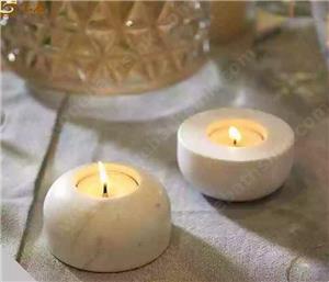 Candelero de mármol blanco Bianco Carrara
