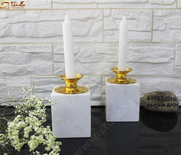 Italy Carrara White Marble Candle Holder