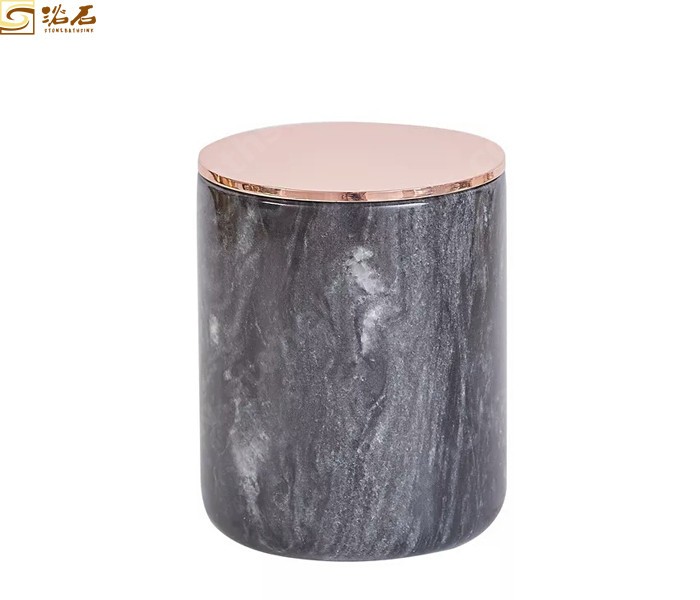 Cloudy Grey Marble Candle Holder