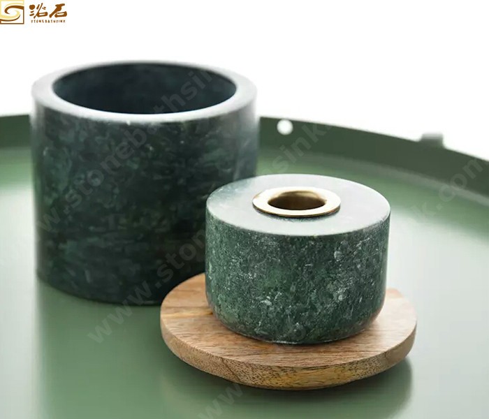 Indian Green Marble Candle Holder