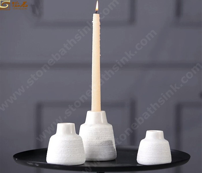 Guangxi White Marble Candle Holder